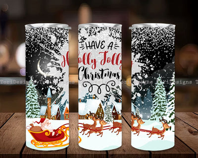 Christmas 20oz Skinny Christmas Tumbler Wrap, Have a Holly Jolly Christmas PNG Sublimation Designs Wrap, Christmas Reindeer Tumbler Png Download Sublimation ToriDesigns 