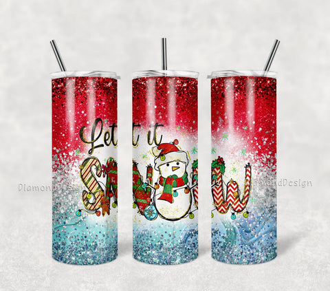 Christmas 20oz Skinny Tumbler, Cute Snoman Tumbler Wrap PNG Sublimation Designs Downloads Sublimation DiamondDesign 