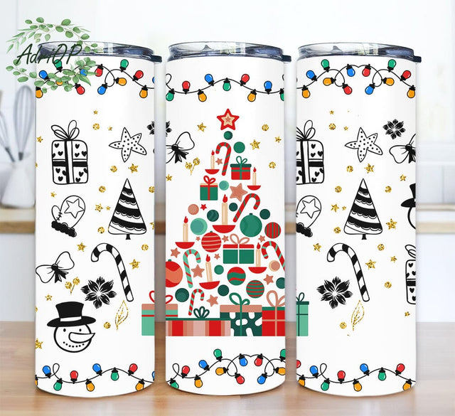Christmas 20oz Skinny Tumbler Png, Christmas Tumbler, Christmas Tree Snow Design, Candy Christmas Tumbler, Christmas Light Tumbler, Merry Christmas Tumbler Design Sublimation AdriOP 