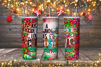 Christmas 20oz Skinny Tumbler Png, Christmas Tumbler Png, Just A Girl Who Loves Christmas Png, Tumbler Sublimation Designs, Digital Download Sublimation SublimationDesignShop 