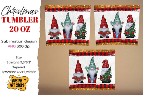 Christmas 3 gnome tumbler 20 oz sublimation wrap design Sublimation Yustaf Art Store 