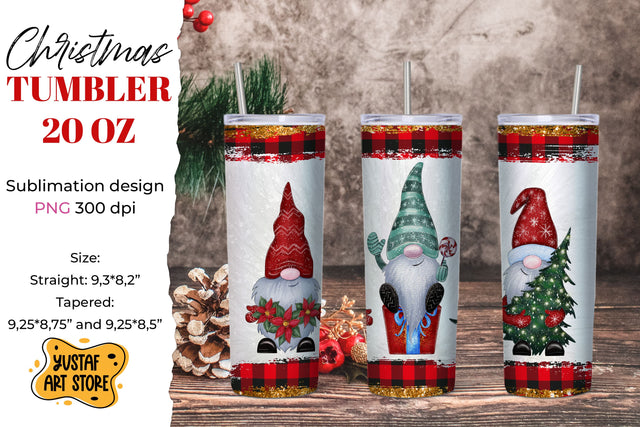Christmas 3 gnome tumbler 20 oz sublimation wrap design Sublimation Yustaf Art Store 