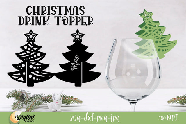 Christmas 3D Decor SVG. Christmas Drink Topper SVG. 3D Paper Evgenyia Guschina 