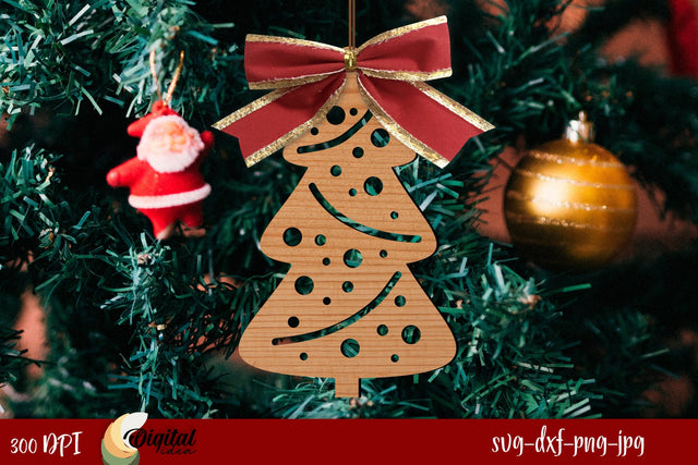 Christmas 3D Decoration Laser Cut. Christmas Tree Toys Laser Cut. SVG Evgenyia Guschina 