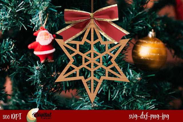 Christmas 3D Decoration Laser Cut. Christmas Tree Toys Laser Cut. SVG Evgenyia Guschina 