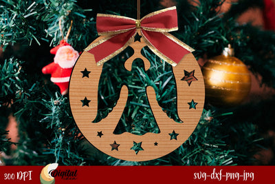 Christmas 3D Decoration Laser Cut. Christmas Tree Toys Laser Cut. SVG Evgenyia Guschina 