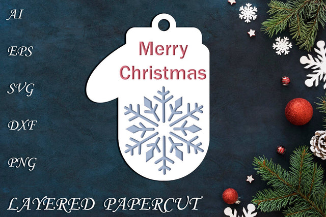 Christmas 3d layered, Holiday decor, Merry Christmas tag svg 3D Paper AnastasiyaArtDesign 