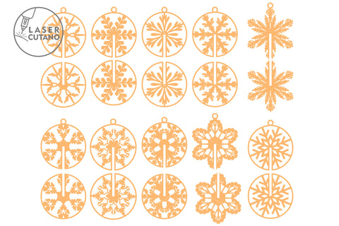 CHRISTMAS 3D Snowflakes Multilayer Laser Cut Files, Mandala, Round SVG, 3D Designs, Mini Design Bundles SVG LaserCutano 
