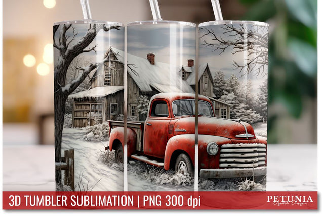 Christmas 3D Tumbler Designs | 3D Tumbler Sublimation Wrap Sublimation Petunia Digital Design 