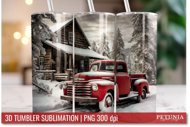 Christmas 3D Tumbler Designs | 3D Tumbler Sublimation Wrap Sublimation Petunia Digital Design 