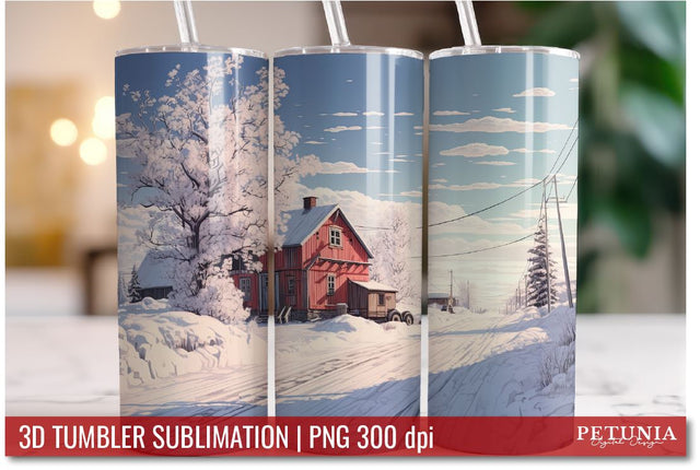 Christmas 3D Tumbler Designs | 3D Tumbler Sublimation Wrap Sublimation Petunia Digital Design 