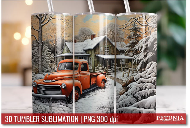 Christmas 3D Tumbler Designs | 3D Tumbler Sublimation Wrap Sublimation Petunia Digital Design 