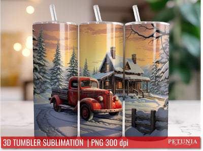 Christmas 3D Tumbler Designs | Christmas Sublimation Tumbler Sublimation Petunia Digital Design 