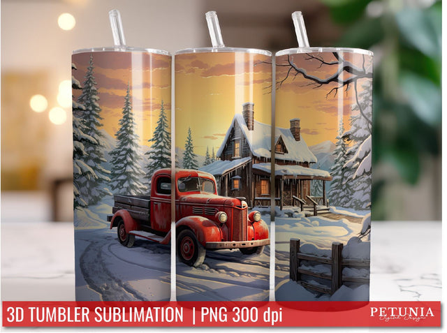 Christmas 3D Tumbler Designs | Christmas Sublimation Tumbler Sublimation Petunia Digital Design 