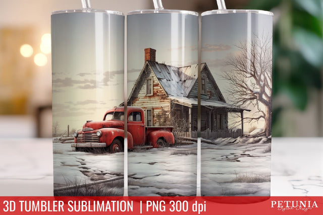 Christmas 3D Tumbler Designs | Christmas Sublimation Tumbler Sublimation Petunia Digital Design 