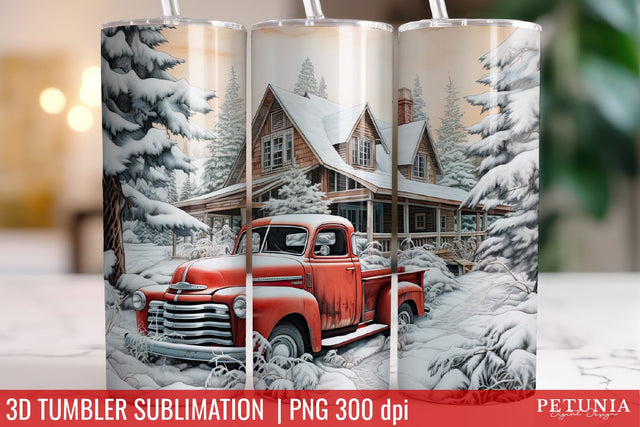 Christmas 3D Tumbler Designs | Christmas Sublimation Tumbler Sublimation Petunia Digital Design 