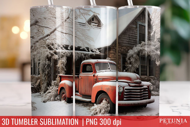 Christmas 3D Tumbler Designs | Christmas Sublimation Tumbler Sublimation Petunia Digital Design 