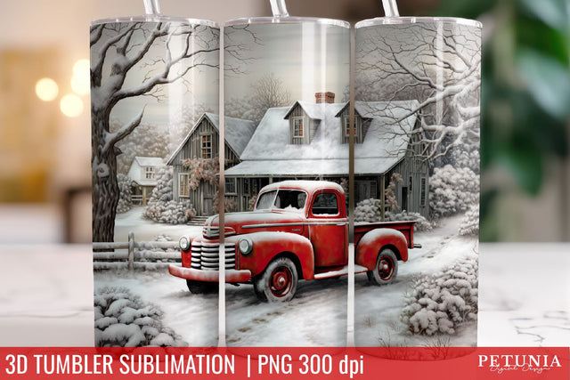 Christmas 3D Tumbler Designs | Christmas Sublimation Tumbler Sublimation Petunia Digital Design 