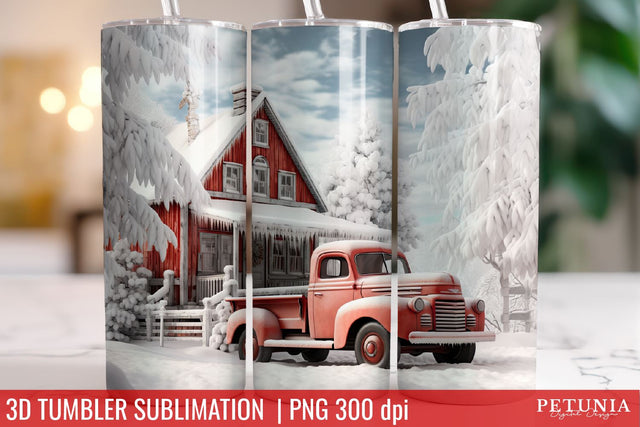 Christmas 3D Tumbler Designs | Christmas Sublimation Tumbler Sublimation Petunia Digital Design 