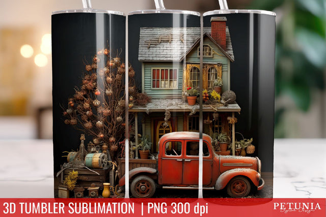 Christmas 3D Tumbler Designs | Christmas Sublimation Tumbler Sublimation Petunia Digital Design 