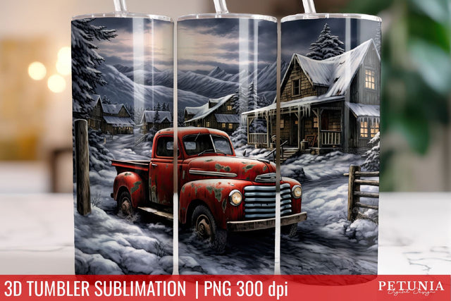 Christmas 3D Tumbler Designs | Christmas Sublimation Tumbler Sublimation Petunia Digital Design 