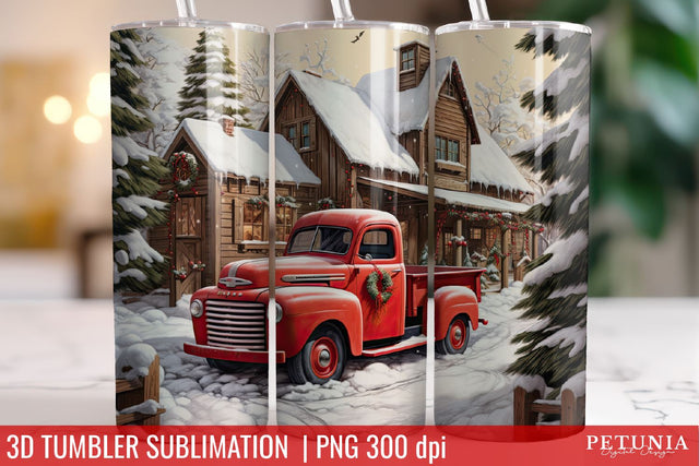 Christmas 3D Tumbler Designs | Christmas Sublimation Tumbler Sublimation Petunia Digital Design 