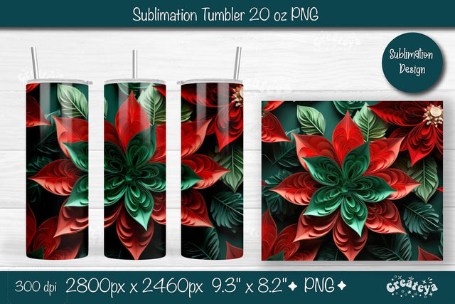 Christmas 3D Tumbler wrap png 20 Oz sublimation design Xmas Tumbler Sublimation Createya Design 