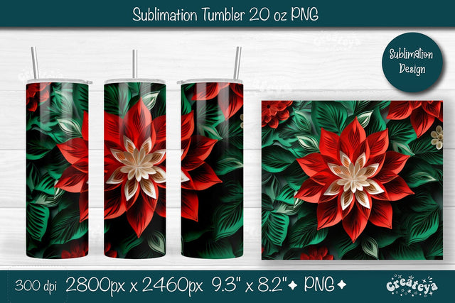 Christmas 3D Tumbler wrap png 20 Oz sublimation design Xmas Tumbler Sublimation Createya Design 