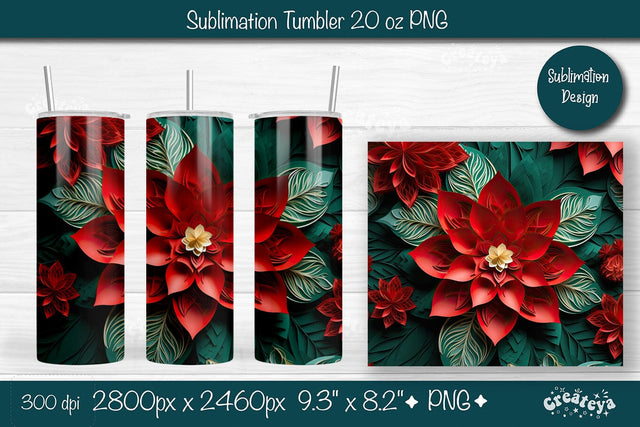 Christmas 3D Tumbler wrap png 20 Oz sublimation design Xmas Tumbler Sublimation Createya Design 