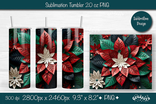 Christmas 3D Tumbler wrap png 20 Oz sublimation design Xmas Tumbler Sublimation Createya Design 