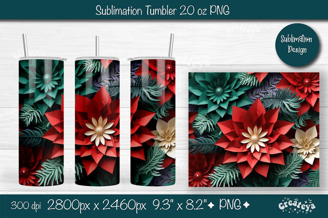 Christmas 3D Tumbler wrap png 20 Oz sublimation design Xmas Tumbler Sublimation Createya Design 