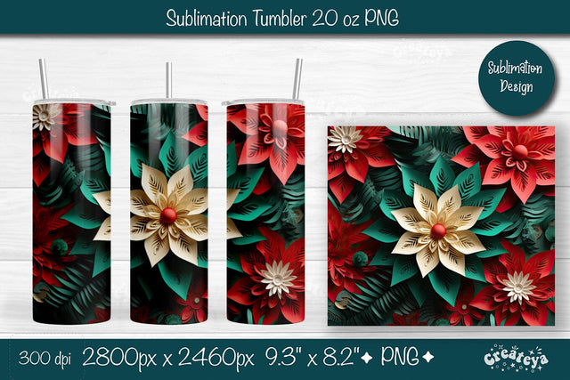 Christmas 3D Tumbler wrap png 20 Oz sublimation design Xmas Tumbler Sublimation Createya Design 