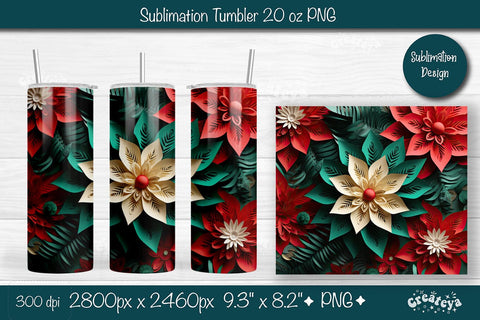Christmas 3D Tumbler wrap png 20 Oz sublimation design Xmas Tumbler Sublimation Createya Design 