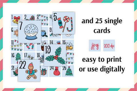 Christmas Advent Calendar for kids | 25 Xmas Cards | Vector Sublimation AnnaViolet_store 