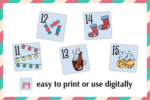 Christmas Advent Calendar for kids | 25 Xmas Cards | Vector Sublimation AnnaViolet_store 