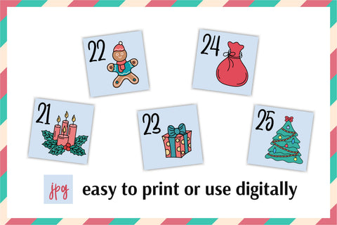 Christmas Advent Calendar for kids | 25 Xmas Cards | Vector Sublimation AnnaViolet_store 