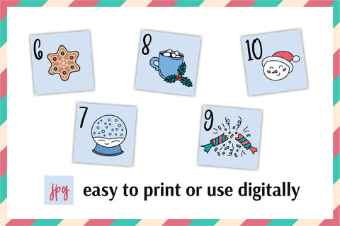 Christmas Advent Calendar for kids | 25 Xmas Cards | Vector Sublimation AnnaViolet_store 