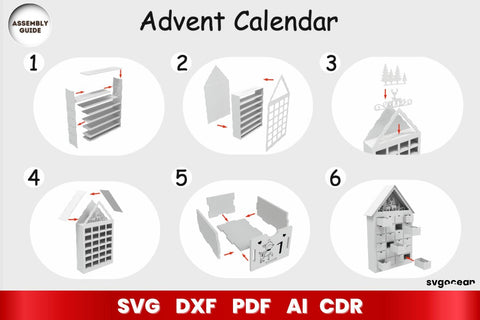 Christmas Advent Calendar | Laser Cut | Glowforge SVG SvgOcean 