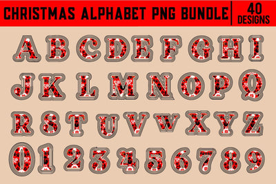 Christmas Alphabet Design, PNG Bundle SVG BB Type Studios 