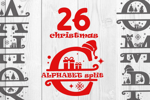 christmas alphabet split SVG SPS PNG DXF SVG dadan_pm 