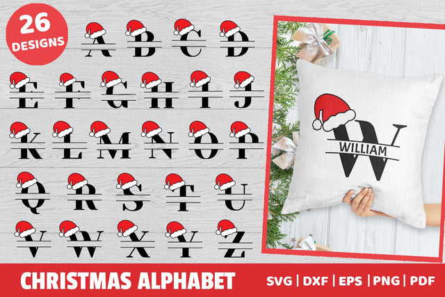 Christmas Alphabet SVG | Christmas Split Monogram SVG SVG Irina Ostapenko 