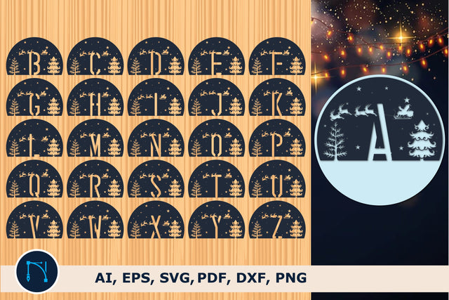 Christmas Alphabet SVG Round Bundle SVG MD JOYNAL ABDIN 