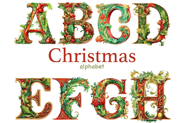 Christmas Alphabet | Xmas Letters Bundle - So Fontsy christmas-alphabet-xmas-letters-bundle-so-fontsy