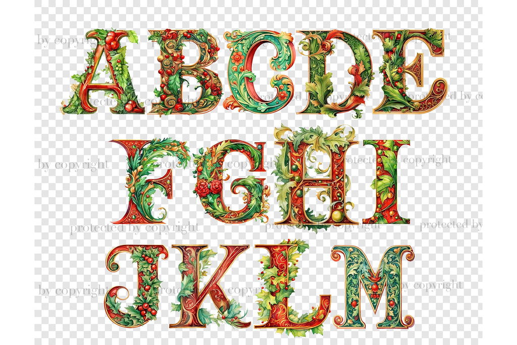 Christmas Alphabet | Xmas Letters Bundle - So Fontsy