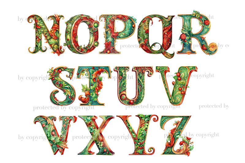 Christmas Alphabet | Xmas Letters Bundle - So Fontsy