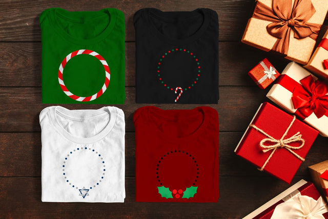Christmas and Hanukkah Monogram Frames SVG SVG Designed by Geeks 