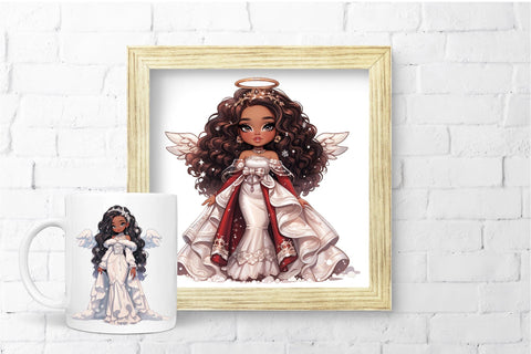 Christmas Angel Clipart Bundle, Fashion Girl PNG Sublimation Sublimation OrangeBrushStudio 