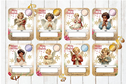 Christmas Angel Money Card Bundle - Printable Holder Designs Sublimation OrangeBrushStudio 