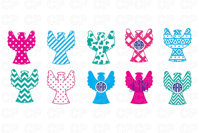 Christmas Angels Bundle, Christmas Monogram SVG SVG cutperfectstudio 