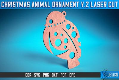 Christmas Animal Ornaments Laser Cut SVG | Christmas Ornaments Laser Cut SVG Design | CNC Files SVG Fly Design 